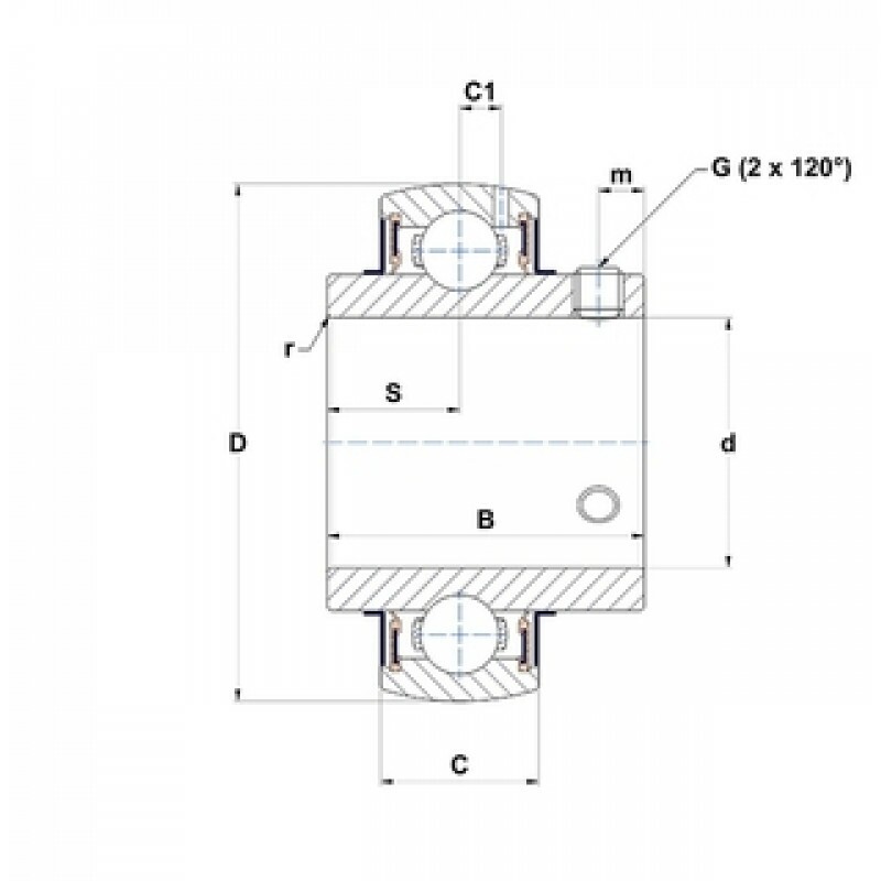 Rolamento Esférico UCX06=UC207-300 - 30x72x42,88mm